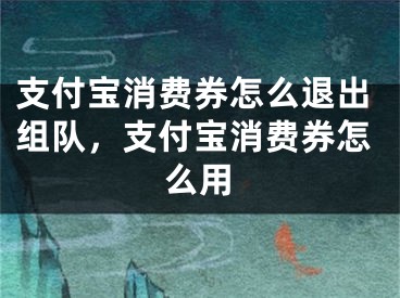 支付寶消費(fèi)券怎么退出組隊(duì)，支付寶消費(fèi)券怎么用