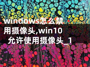 windows怎么禁用攝像頭,win10允許使用攝像頭_1