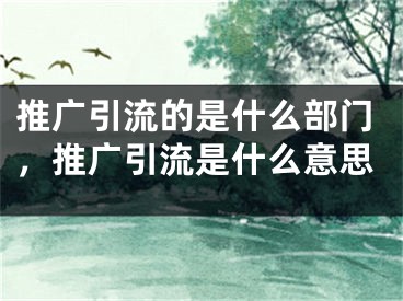 推廣引流的是什么部門，推廣引流是什么意思