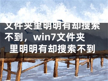 文件夾里明明有卻搜索不到，win7文件夾里明明有卻搜索不到