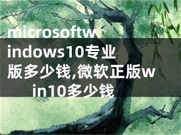 microsoftwindows10專業(yè)版多少錢,微軟正版win10多少錢