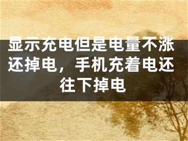 顯示充電但是電量不漲還掉電，手機(jī)充著電還往下掉電