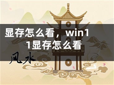 顯存怎么看，win11顯存怎么看