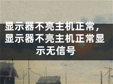 顯示器不亮主機正常，顯示器不亮主機正常顯示無信號