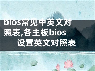 bios常見(jiàn)中英文對(duì)照表,各主板bios設(shè)置英文對(duì)照表