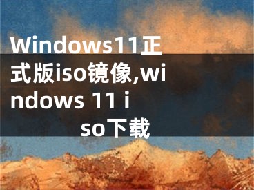 Windows11正式版iso鏡像,windows 11 iso下載