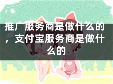 推廣服務商是做什么的，支付寶服務商是做什么的