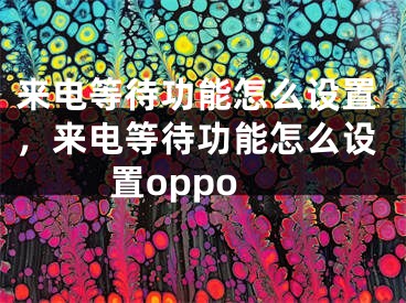 來電等待功能怎么設(shè)置，來電等待功能怎么設(shè)置oppo