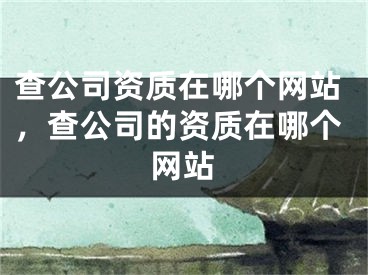 查公司資質(zhì)在哪個網(wǎng)站，查公司的資質(zhì)在哪個網(wǎng)站