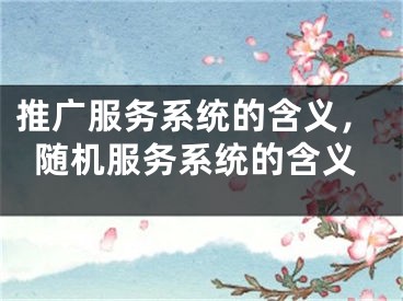 推廣服務(wù)系統(tǒng)的含義，隨機(jī)服務(wù)系統(tǒng)的含義