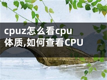 cpuz怎么看cpu體質(zhì),如何查看CPU