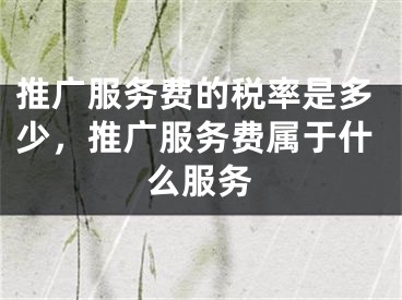 推廣服務(wù)費(fèi)的稅率是多少，推廣服務(wù)費(fèi)屬于什么服務(wù)