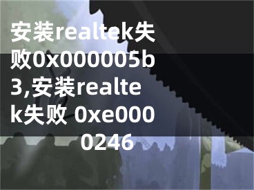 安裝realtek失敗0x000005b3,安裝realtek失敗 0xe0000246