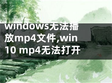 windows無(wú)法播放mp4文件,win10 mp4無(wú)法打開