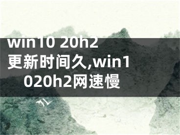 win10 20h2更新時(shí)間久,win1020h2網(wǎng)速慢