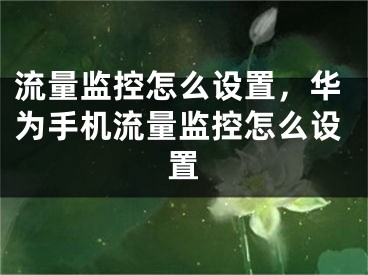 流量監(jiān)控怎么設(shè)置，華為手機(jī)流量監(jiān)控怎么設(shè)置