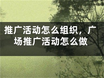 推廣活動(dòng)怎么組織，廣場(chǎng)推廣活動(dòng)怎么做