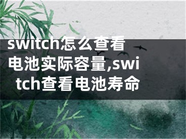 switch怎么查看電池實(shí)際容量,switch查看電池壽命