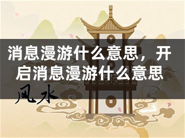 消息漫游什么意思，開啟消息漫游什么意思