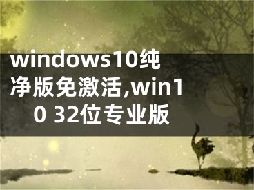 windows10純凈版免激活,win10 32位專業(yè)版