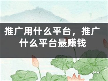 推廣用什么平臺，推廣什么平臺最賺錢