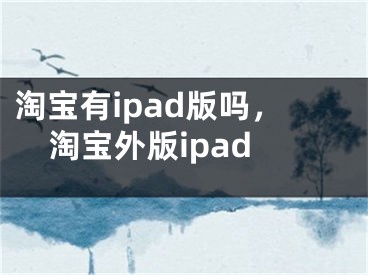 淘寶有ipad版嗎，淘寶外版ipad