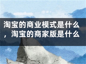 淘寶的商業(yè)模式是什么，淘寶的商家版是什么