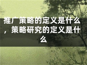 推廣策略的定義是什么，策略研究的定義是什么