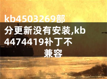 kb4503269部分更新沒有安裝,kb4474419補(bǔ)丁不兼容