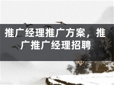 推廣經(jīng)理推廣方案，推廣推廣經(jīng)理招聘