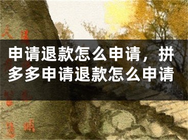 申請退款怎么申請，拼多多申請退款怎么申請