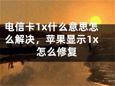 電信卡1x什么意思怎么解決，蘋果顯示1x怎么修復(fù)