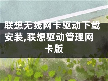 聯(lián)想無線網(wǎng)卡驅(qū)動(dòng)下載安裝,聯(lián)想驅(qū)動(dòng)管理網(wǎng)卡版