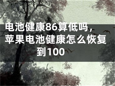 電池健康86算低嗎，蘋果電池健康怎么恢復(fù)到100