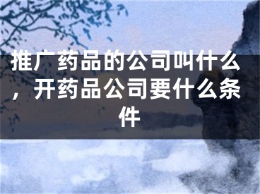 推廣藥品的公司叫什么，開藥品公司要什么條件