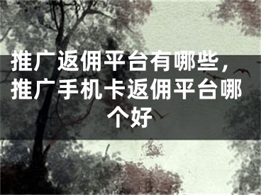 推廣返傭平臺(tái)有哪些，推廣手機(jī)卡返傭平臺(tái)哪個(gè)好