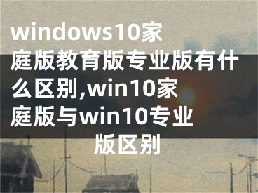 windows10家庭版教育版專業(yè)版有什么區(qū)別,win10家庭版與win10專業(yè)版區(qū)別