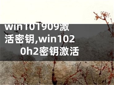 win101909激活密鑰,win1020h2密鑰激活