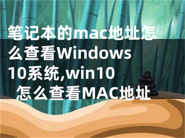 筆記本的mac地址怎么查看Windows10系統(tǒng),win10怎么查看MAC地址