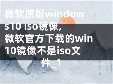 微軟原版windows10 iso鏡像,微軟官方下載的win10鏡像不是iso文件_1