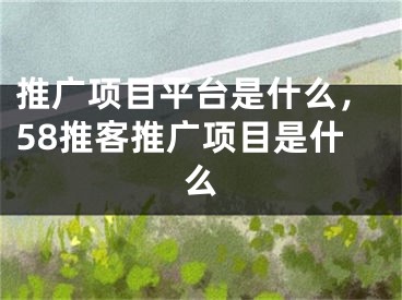 推廣項目平臺是什么，58推客推廣項目是什么