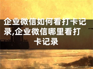 企業(yè)微信如何看打卡記錄,企業(yè)微信哪里看打卡記錄