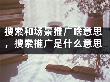 搜索和場景推廣啥意思，搜索推廣是什么意思