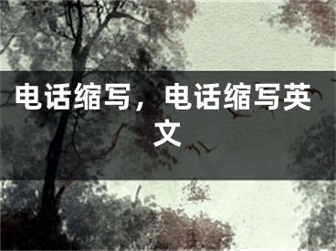 電話縮寫，電話縮寫英文