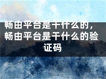 暢由平臺(tái)是干什么的，暢由平臺(tái)是干什么的驗(yàn)證碼