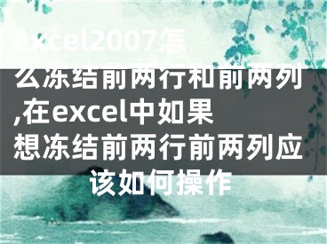 excel2007怎么凍結前兩行和前兩列,在excel中如果想凍結前兩行前兩列應該如何操作