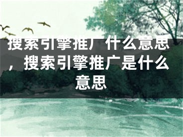 搜索引擎推廣什么意思，搜索引擎推廣是什么意思