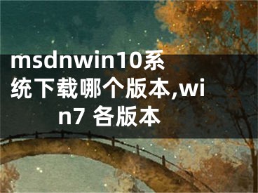 msdnwin10系統(tǒng)下載哪個版本,win7 各版本