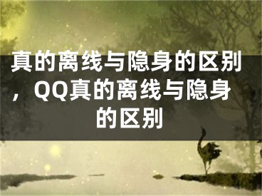 真的離線與隱身的區(qū)別，QQ真的離線與隱身的區(qū)別