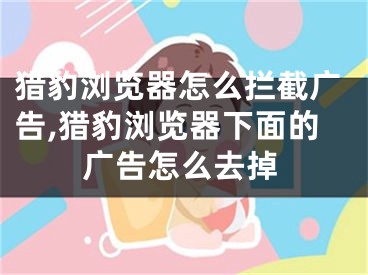 獵豹瀏覽器怎么攔截廣告,獵豹瀏覽器下面的廣告怎么去掉